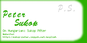 peter sukop business card